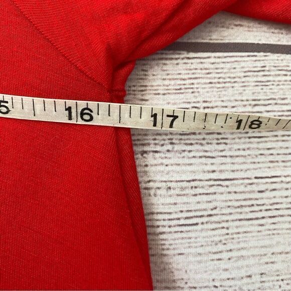 Azules scoopneck cold shoulder Longsleeve blouse red sz S women - Picture 6 of 8